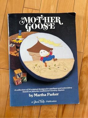 Vintage appliqué embroidery book Mother Goose Nursery Rhymes